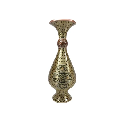 گلدان مس خاتم کاری